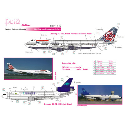 [FCM] Decalque 144-12 Linhas Aéreas Escala 1/144