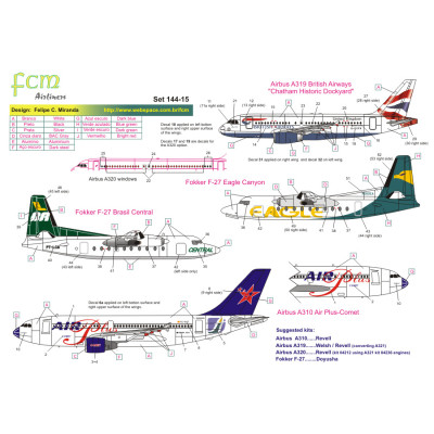 [FCM] Decalque 144-15 Linhas Aéreas Escala 1/144