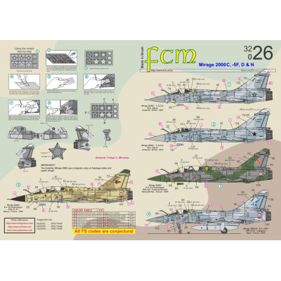 [FCM] Decalque 032-26 Mirage 2000 Escala 1/32