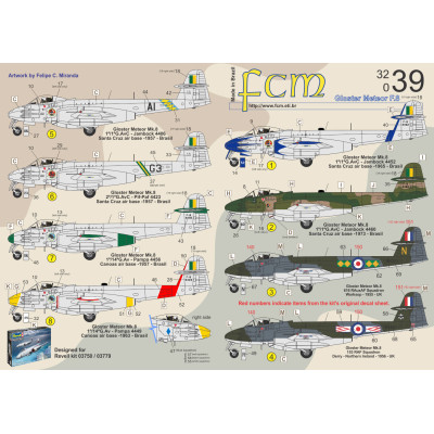 [FCM] Decalque 032-39 Gloster Meteor F.8 Escala 1/32