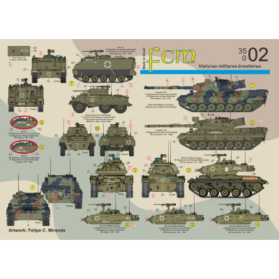[FCM] Decalque 035-02 Viaturas Militares Brasileiras Escala 1/35