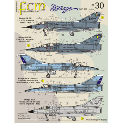 [FCM] Decalque 048-30 Mirage III V 50 Escala 1/48