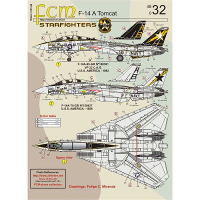 [FCM] Decalque 048-32 F-14 Tomcat Escala 1/48