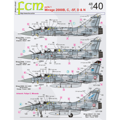 [FCM] Decalque 048-40 Mirage 2000 Escala 1/48