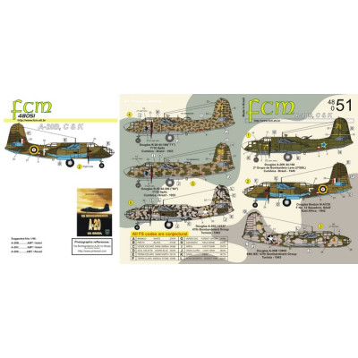 [FCM] Decalque 048-51 Douglas A-20 Escala 1/48