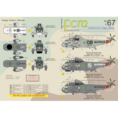 [FCM] Decalque 048-67 SH3-D/H Sea King Escala 1/48