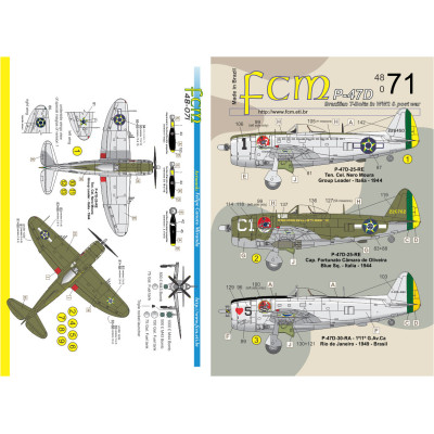 [FCM] Decalque 048-71 P-47D Thunderbolt Escala 1/48