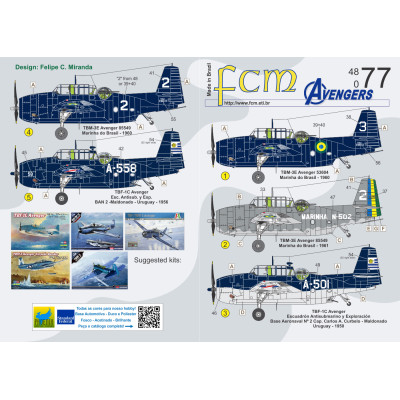 [FCM] Decalque 048-77 TBF-1 / TBM-3 Avenger Escala 1/48