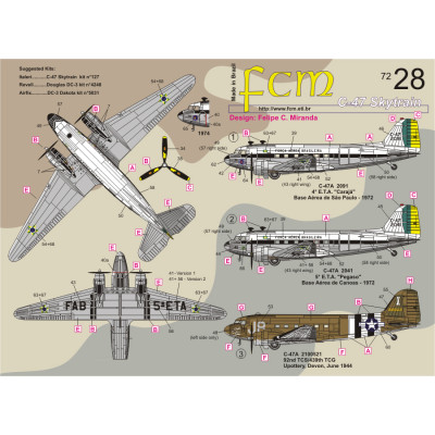 [FCM] Decalque 072-28 C-47 Skytrain Escala 1/72