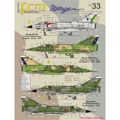 [FCM] Decalque 072-33 Mirage IIIE V Escala 1/72