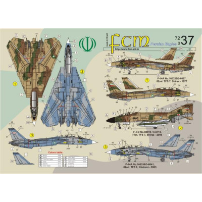 [FCM] Decalque 072-37 F-4 Phantom F-14 Tomcat Escala 1/72