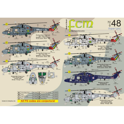 [FCM] Decalque 072-48 Super Lynx Escala 1/72