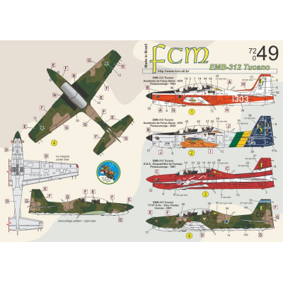 [FCM] Decalque 072-49 EMB-312 Tucano Escala 1/72