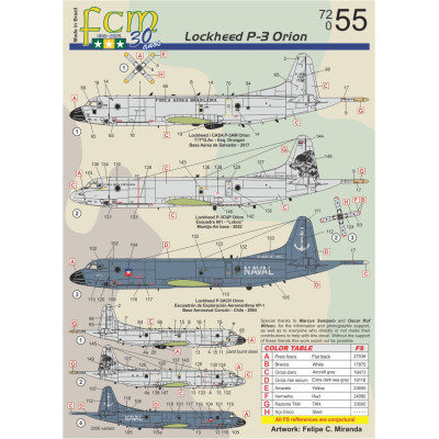 [FCM] Decalque 072-55 Lockheed P-3 Orion Escala 1/72