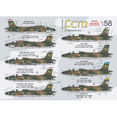 [FCM] Decalque 072-58 AT-26 Xavante Escala 1/72
