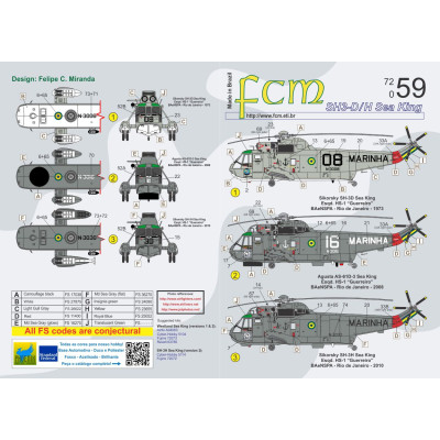 [FCM] Decalque 072-59 SH3-D/H Sea King Escala 1/72