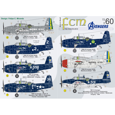 [FCM] Decalque 072-60 TBF-1 / TBM-3 Avenger Escala 1/72