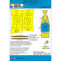[CIA DA ESCALA] CM32100 Máscara Spitfire Aces High Escala 1/32
