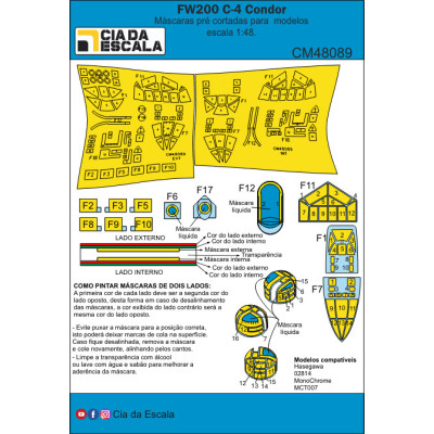 [CIA DA ESCALA] CM48089 Máscara FW200 C-4 Condor Escala 1/48 
