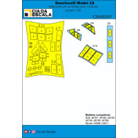 [CIA DA ESCALA] CM48091 Máscara Beechcraft Model 18 Escala 1/48