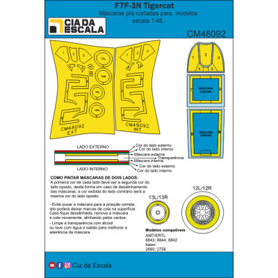 [CIA DA ESCALA] CM48092 Máscara F7F-3N Tigercat Escala 1/48