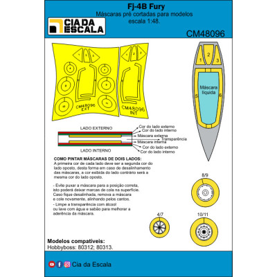 [CIA DA ESCALA] CM48096 Máscara Fj-4B Fury Escala 1/48