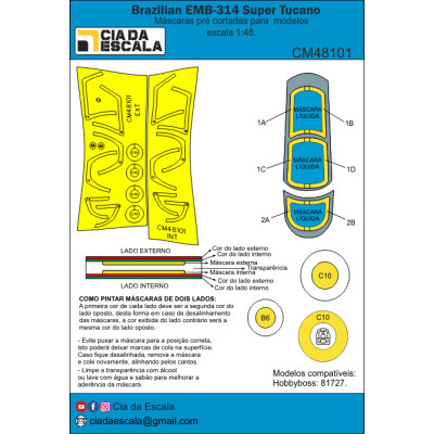 [CIA DA ESCALA] CM48101 Máscara Super Tucano Escala 1/48