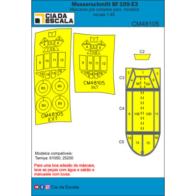 [CIA DA ESCALA] CM48105 Máscara Bf109 E3 Escala 1/48