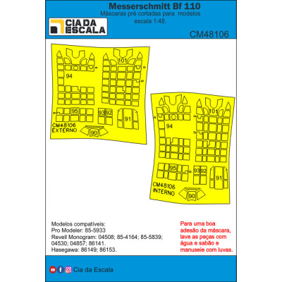 [CIA DA ESCALA] CM48106 Máscara Bf 110 Escala 1/48