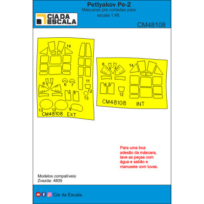 [CIA DA ESCALA] CM48108 Máscara Petlyakov Pe-2 Escala 1/48
