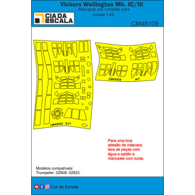[CIA DA ESCALA] CM48109 Máscara Wellington Mk. IC/Mk. III Escala 1/48