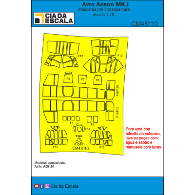 [CIA DA ESCALA] CM48110 Máscara Avro Anson Escala 1/48