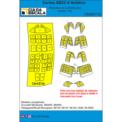 [CIA DA ESCALA] CM48116 Máscara SB2C-4 Helldiver Escala 1/48