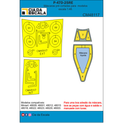 [CIA DA ESCALA] CM48117 Máscara Republic P47 Thunderbolt Escala 1/48