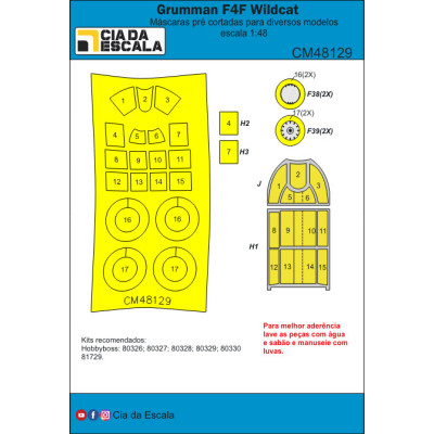 [CIA DA ESCALA] CM48129 Máscara Wildcat F4F Escala 1/48