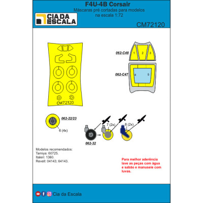 [CIA DA ESCALA] CM72120 Máscara F4U Corsair Escala 1/72