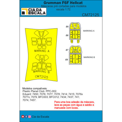 [CIA DA ESCALA] CM72125 Máscara F6F Hellcat Escala 1/72