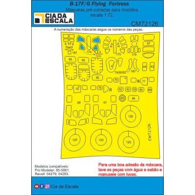 [CIA DA ESCALA] CM72126 Máscara B-17 Flying Fortress Escala 1/72