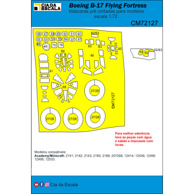 [CIA DA ESCALA] CM72127 Máscara B-17 Flying Fortress Escala 1/72