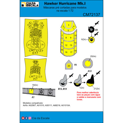[CIA DA ESCALA] CM72137 Máscara Hurricane Mk.I Escala 1/72