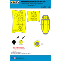 [CIA DA ESCALA] CM72139 Máscara Bf109 G-10 Escala 1/72