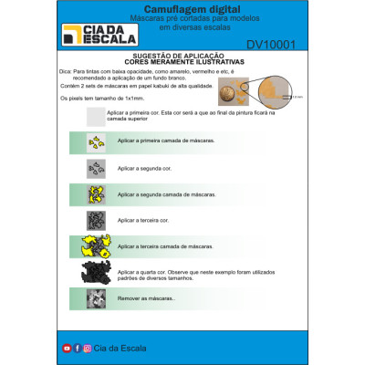 [CIA DA ESCALA] DV10001 Máscara para Camuflagem Digital