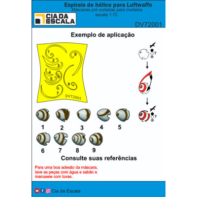 [CIA DA ESCALA] DV72001 Espirais De Hélices Para Luftwaffe Escala 1/72
