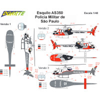 [DUARTE] Decalque Esquilo AS 350 Polícia Militar de São Paulo Escala 1/48