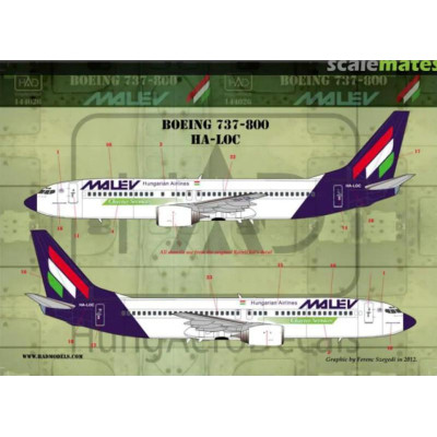 [HAD] Decalque 144-026 Boeing 737-800 Escala 1/144