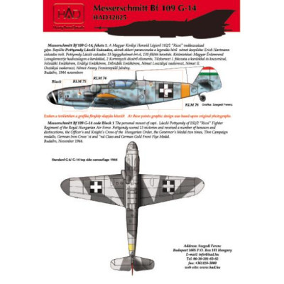 [HAD] Decalque 032-025 Messerschmitt Bf 109 G-14 Escala 1/32