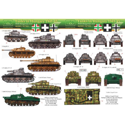 [HAD] Decalque 035-003 Tanks in Hungary 1941-45 - Set 1 Escala 1/35