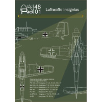[RIO DECALQUES] Decalque 048-01 Luftwaffe Insignias Escala 1/48
