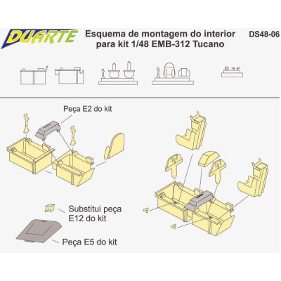 [DUARTE] Set de Interior EMB-312 Tucano Escala 1/48 - Resina