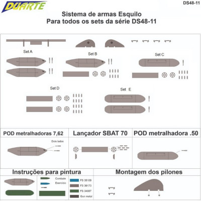 [DUARTE] Set de Armamento Esquilo - Configuração B Escala 1/48 - Resina